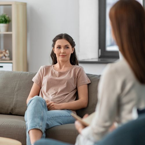 woman during a counseling in Irvine, CA